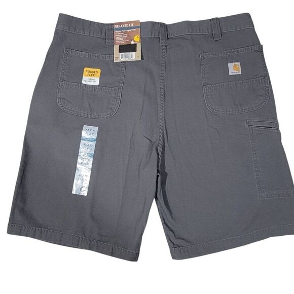 Carhartt Rigby Canvas Work Shorts Mens Size 42 Rugged Flex Relaxed Fit Gray NEW - Picture 2 of 13